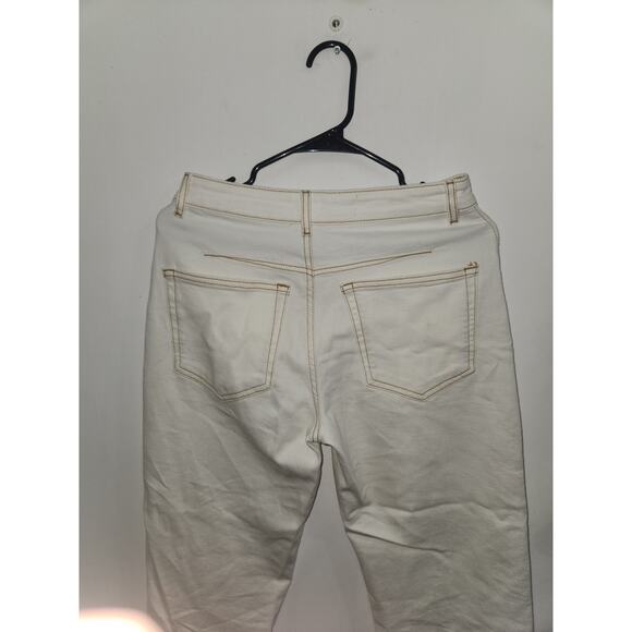 Pilcro anthropologie white cropped jeans straight leg 27P - Picture 3 of 3